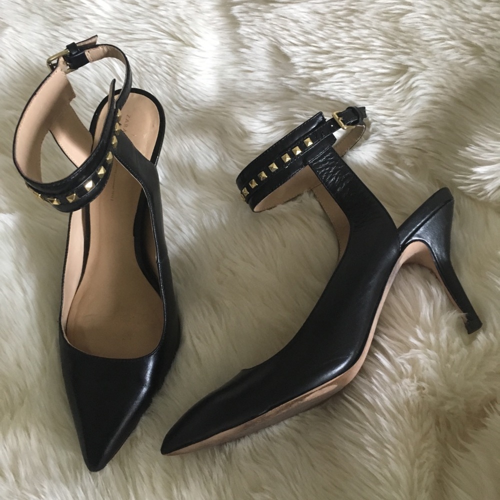 Zara Studded Ankle Strap Heels